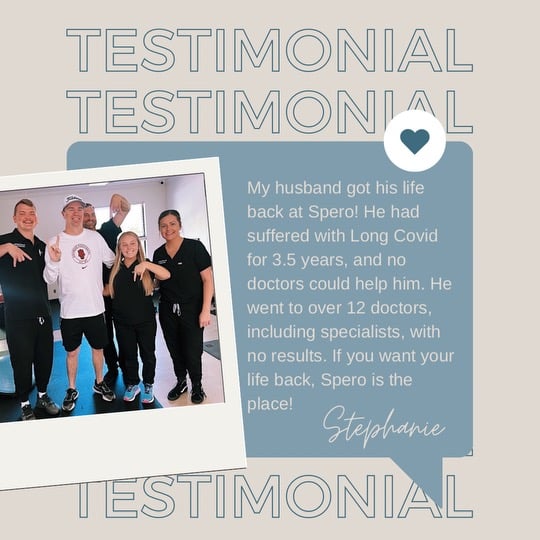 Spero Clinic Long COVID treatment patient testimonial Clay